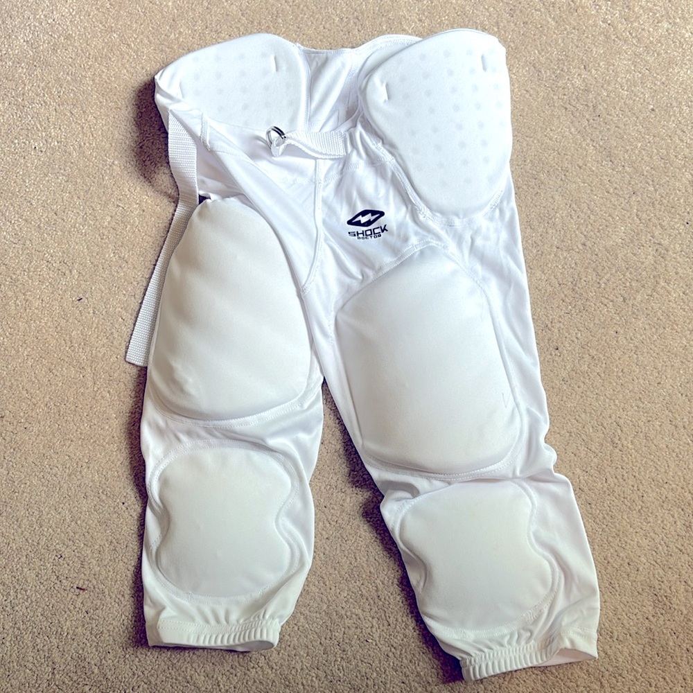 Shock doctor youth, medium white football pants